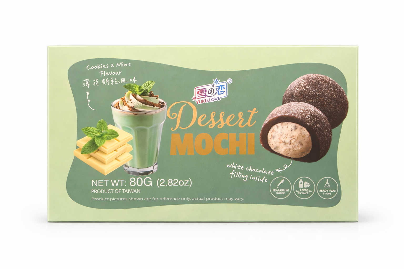 Yuki&Love Dessert Mochi Cookies & Mint – Mochi Ripieni al Cioccolato Bianco