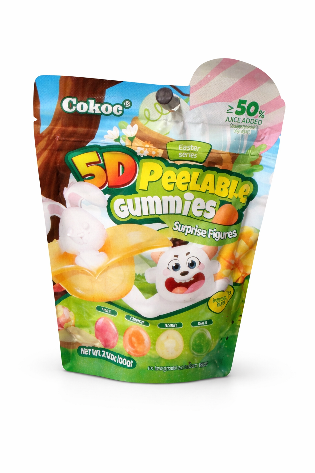 Cokoc 5D Peelable Gummies Easter Series – Caramelle Gommose Sbucciabili con Sorpresa 100g
