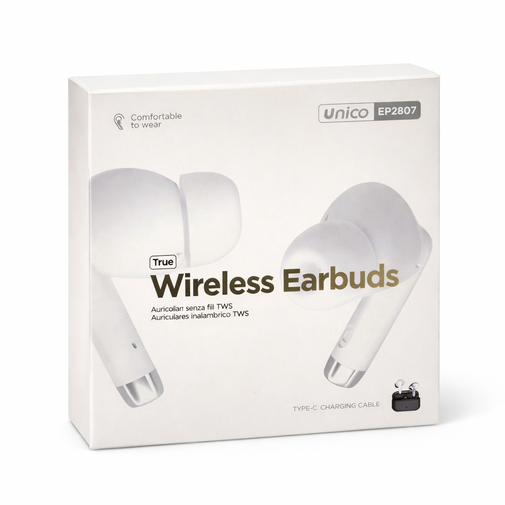 Auricolari Wireless TWS Unico EP2807 – Bluetooth con Custodia Ricarica