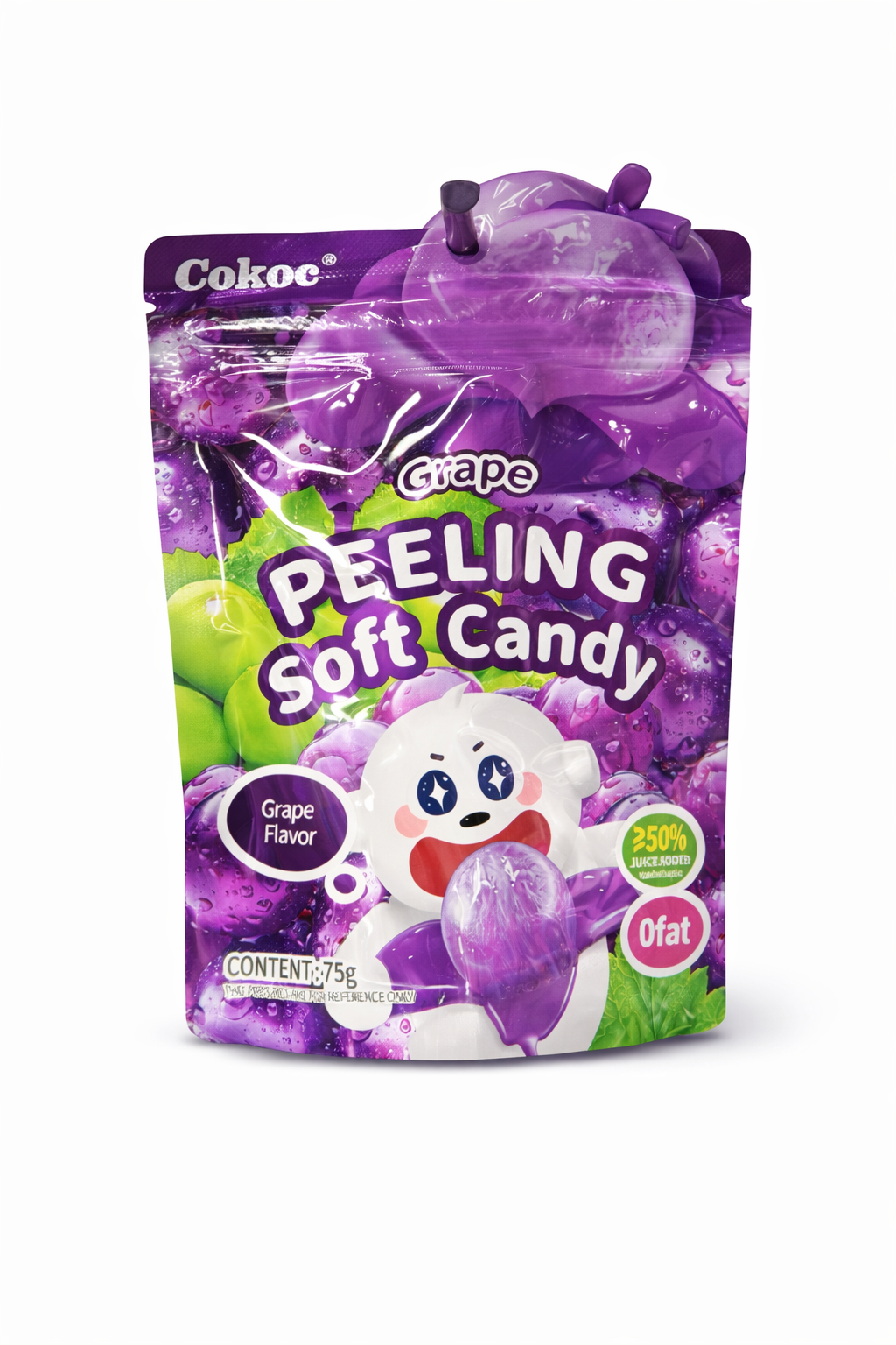 Cokoc Grape Peeling Soft Candy 75g – Caramelle Gommose all’Uva Effetto “Peeling”