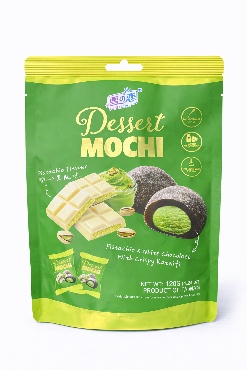 Mochi Pistacchio e Cioccolato Bianco Yuki & Love – Dessert Giapponese 120g