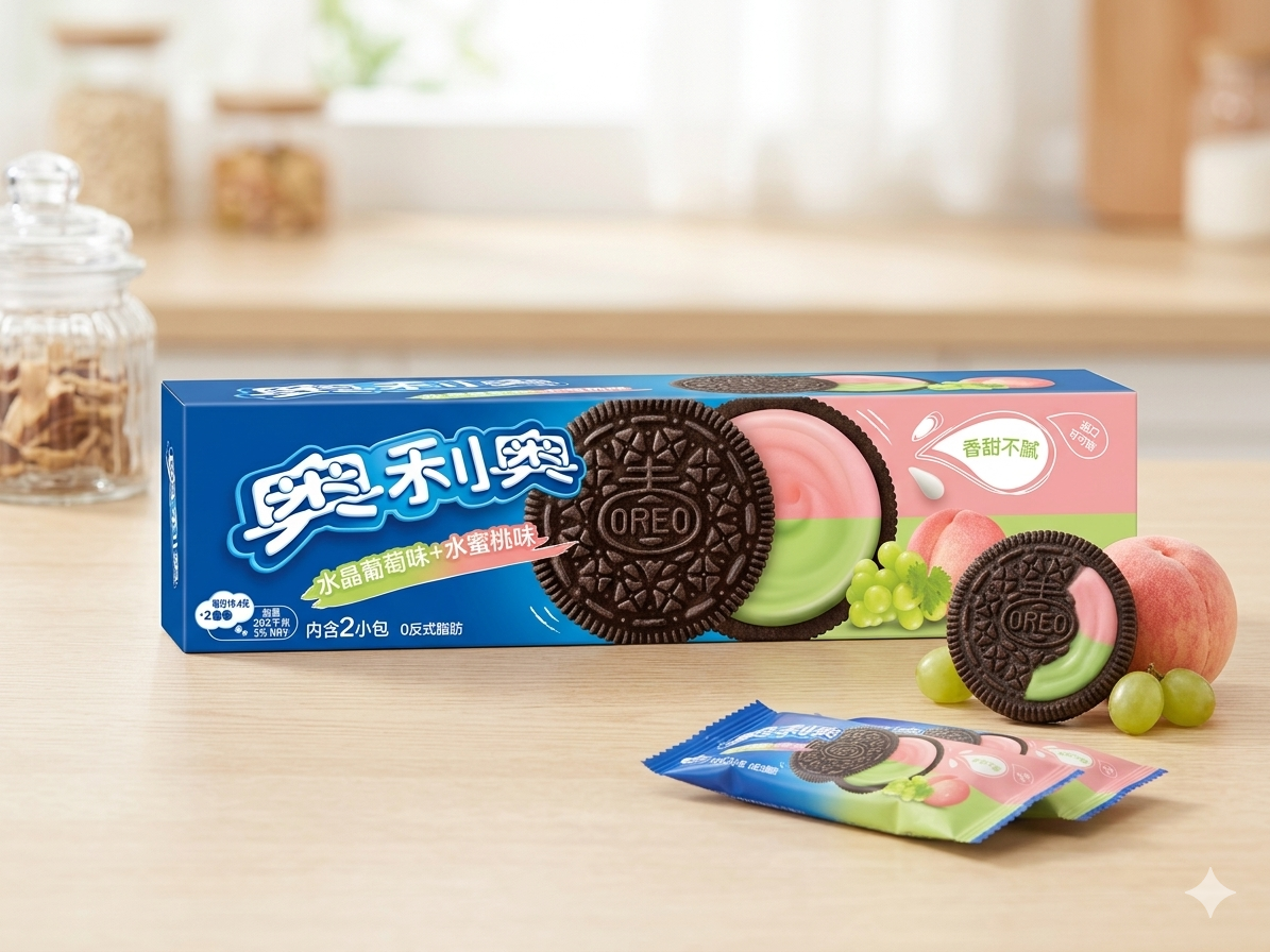 Oreo Asian Edition – Crystal Grape & Peach (97g) 🍪✨