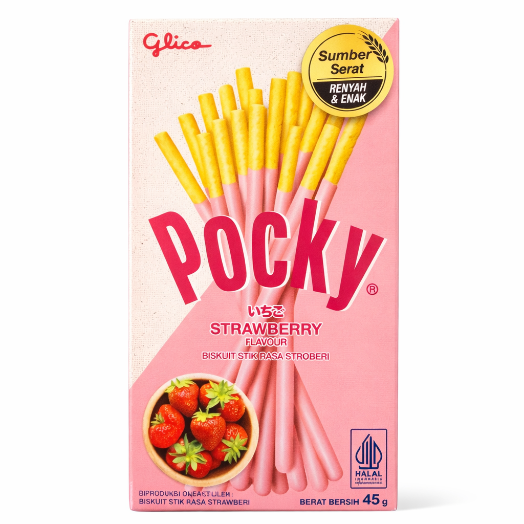 Pocky Strawberry 45g – Biscotti Stick Ricoperti al Gusto Fragola